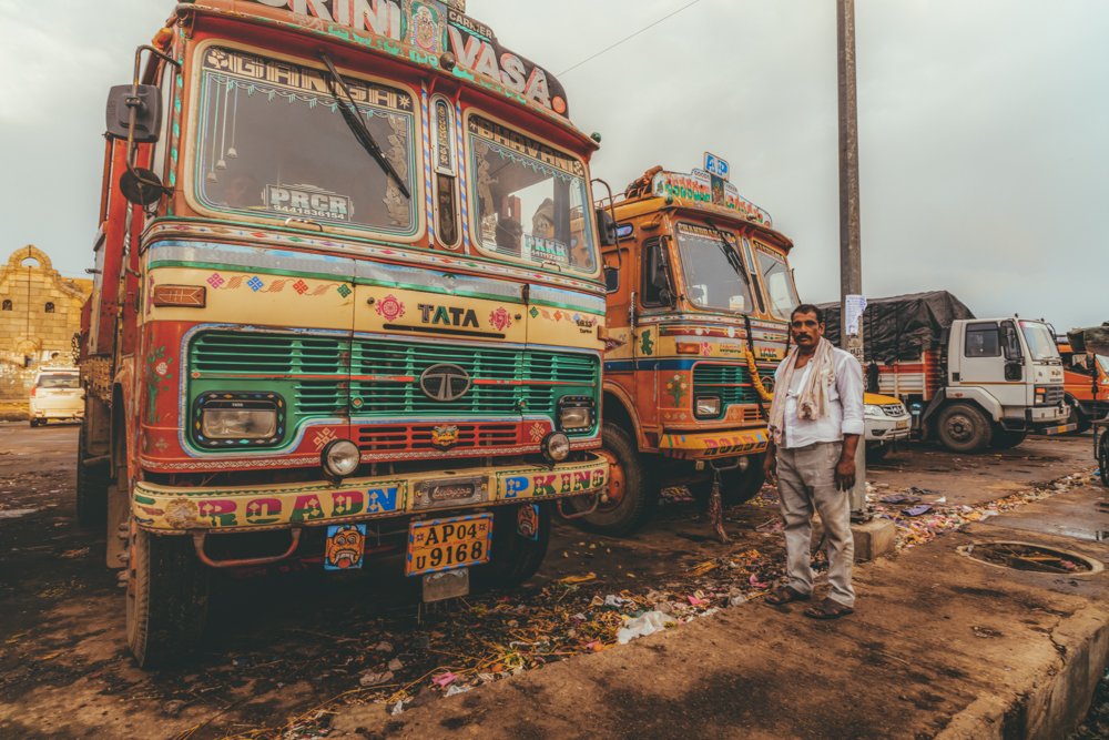 Parking de camions, Chennai, Tamil Nadu